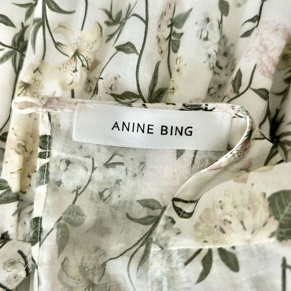 Anine Bing Floral Cotton Mini Keyhole Back Dress Size Small airy flowy - Picture 4 of 7
